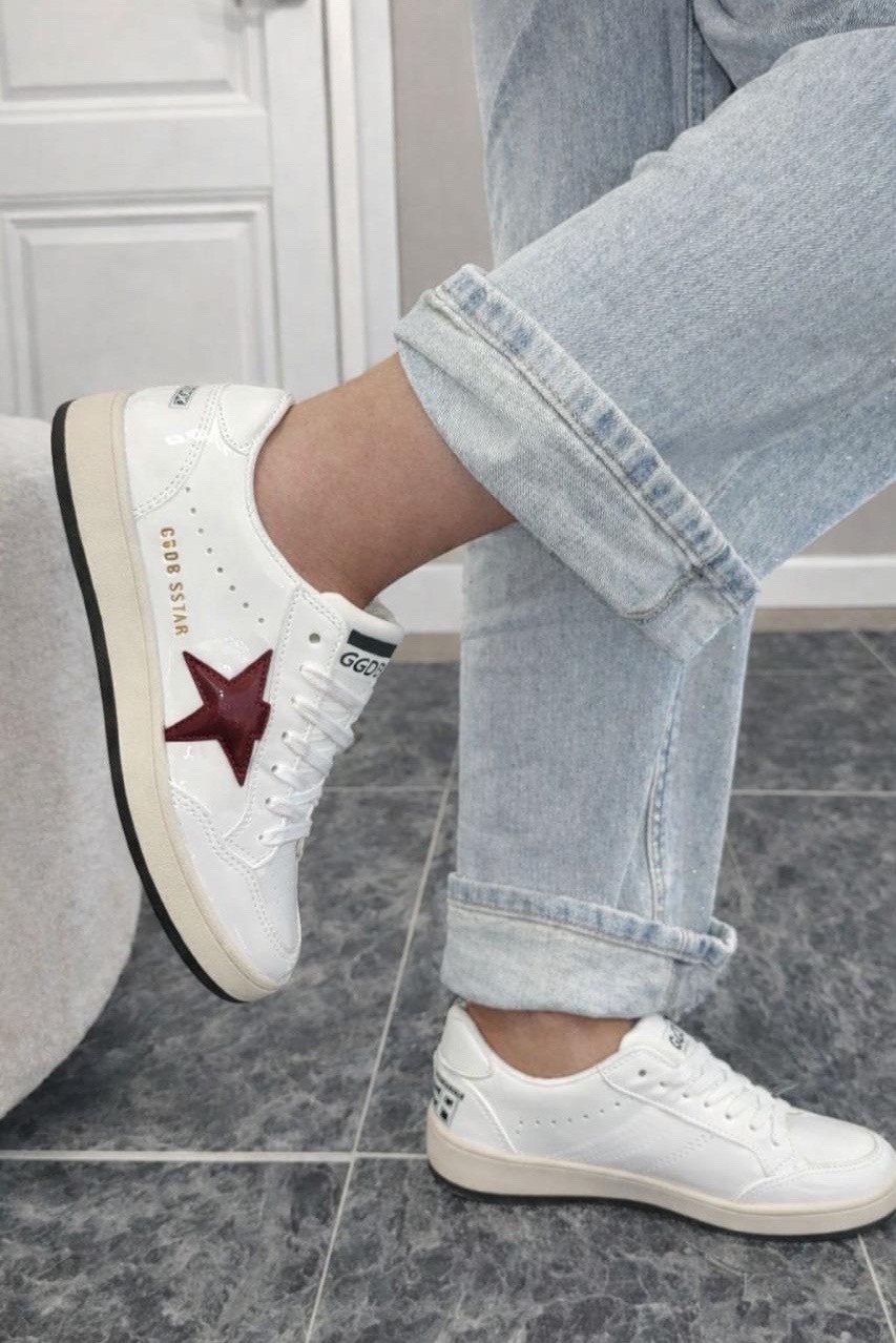 кроссовки golden goose ball-star low белый красный,кроссовки golden goose superstar,кеды golden goose,кроссовки golden goose,