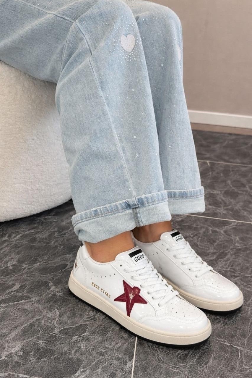 кроссовки golden goose ball-star low белый красный,кроссовки golden goose superstar,кеды golden goose,кроссовки golden goose,