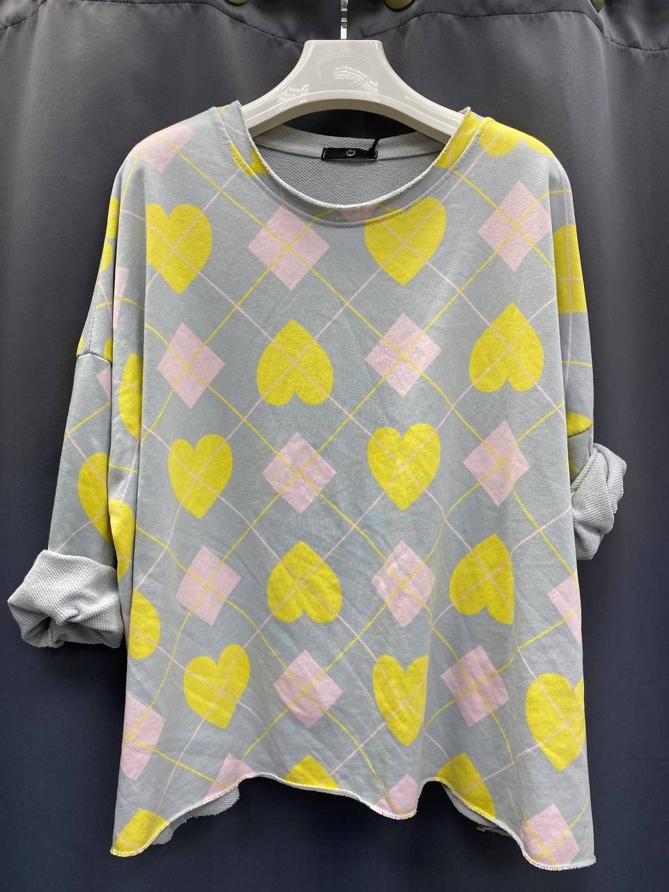 свитер оверсайз вязаный с сердечками теплый myhearts,свитер джемпер,свитер,модные свитера,свитер с узорами