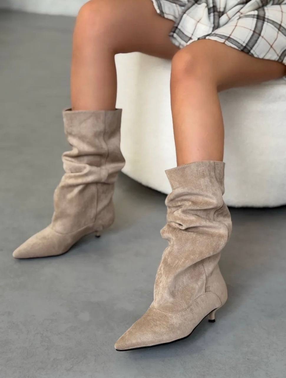 сапоги,замшевые сапоги,модные сапоги,женские сапоги,бежевые замшевые сапоги