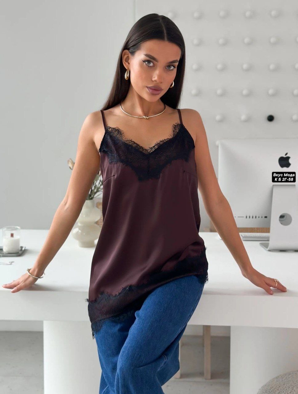 майка с кружевом,топ с кружевом,maje шелковый топ на бретелях с кружевом черный,шелковый топ,майка кружевная