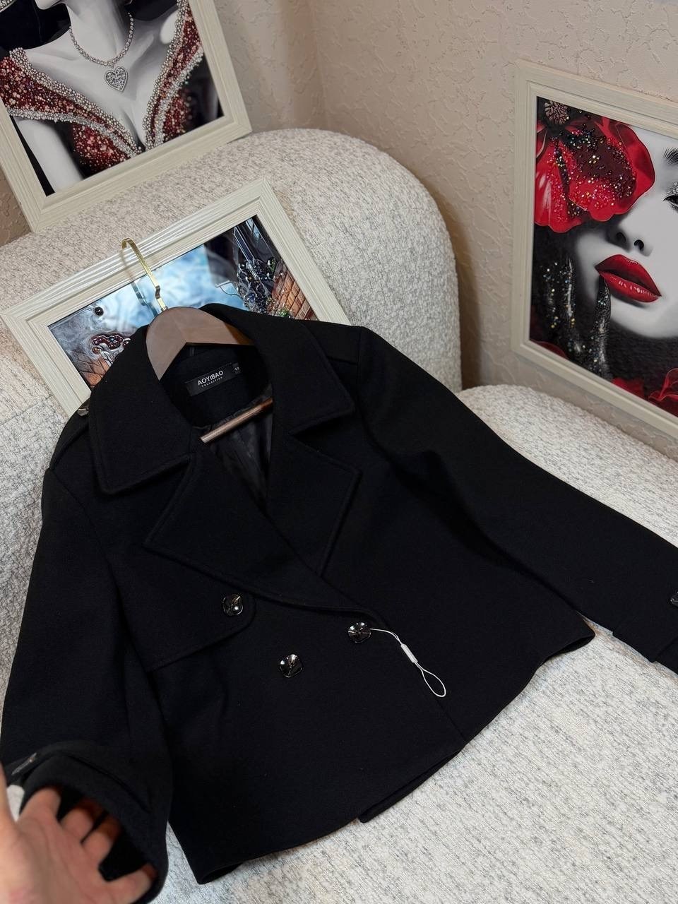 пальто модное,пальто женское,полупальто,короткие пальто,taruxy модное двубортное шерстяное пальто для офиса