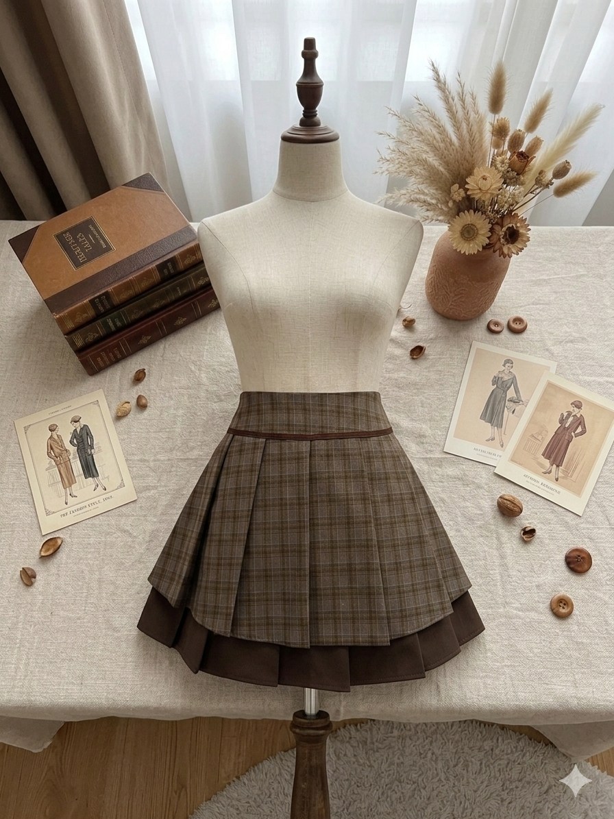 женская клетчатая плиссированная юбка gidyq jk с высокой талией,клетчатая плиссированная юбка в корейском стиле,корейская клетчатая шерстяная плиссированная юбка с высокой талией,корейская клетчатая ш