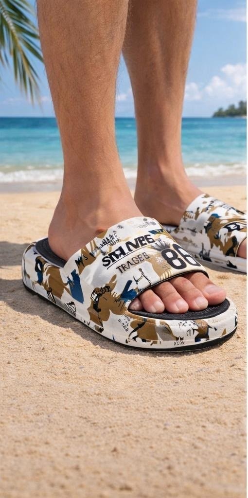 ,шлепанцы с принтом,летние тапочки,пляжная ,тапочки модные