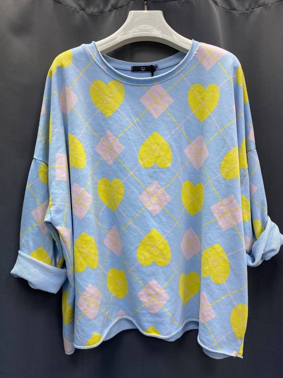 свитер оверсайз вязаный с сердечками теплый myhearts,свитер джемпер,свитер,модные свитера,свитер с узорами