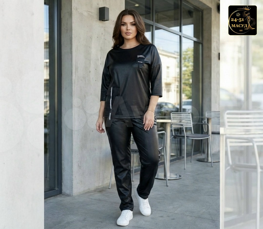 женские костюмы с трикотаж и экокожа,костюм женский,костюм из экокожи,женский брючный костюм,костюм двойка