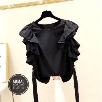 блузка с оборками,блузка с рюшами,стильная блузка,красная блузка с бантом,красная блузка без рукавов