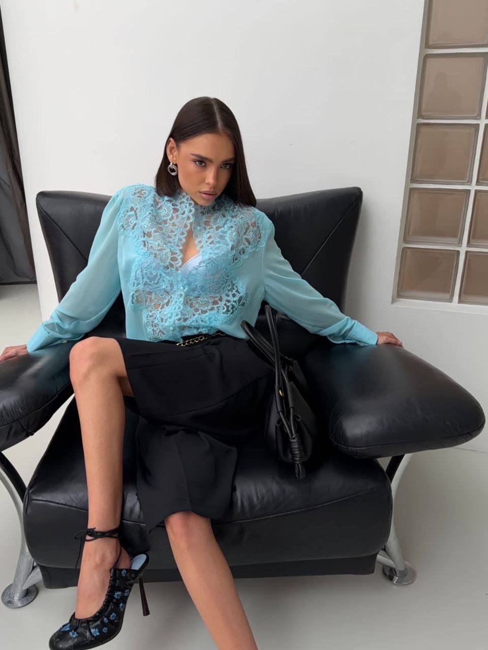 кружевная блузка,блузка голубая,блузы,женская блуза,блузки