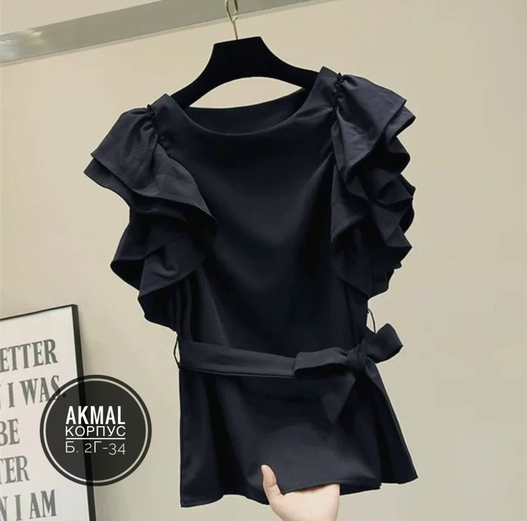 блузка с оборками,блузка с рюшами,стильная блузка,красная блузка с бантом,красная блузка без рукавов