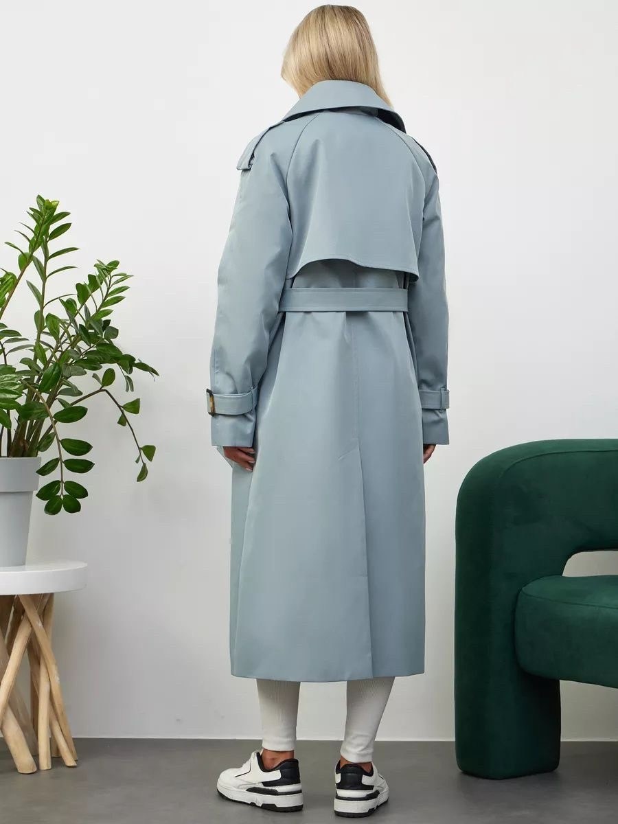 тренч плащ,тренчкот chic chic 209737907,серый плащ,женский плащ,плащ с поясом