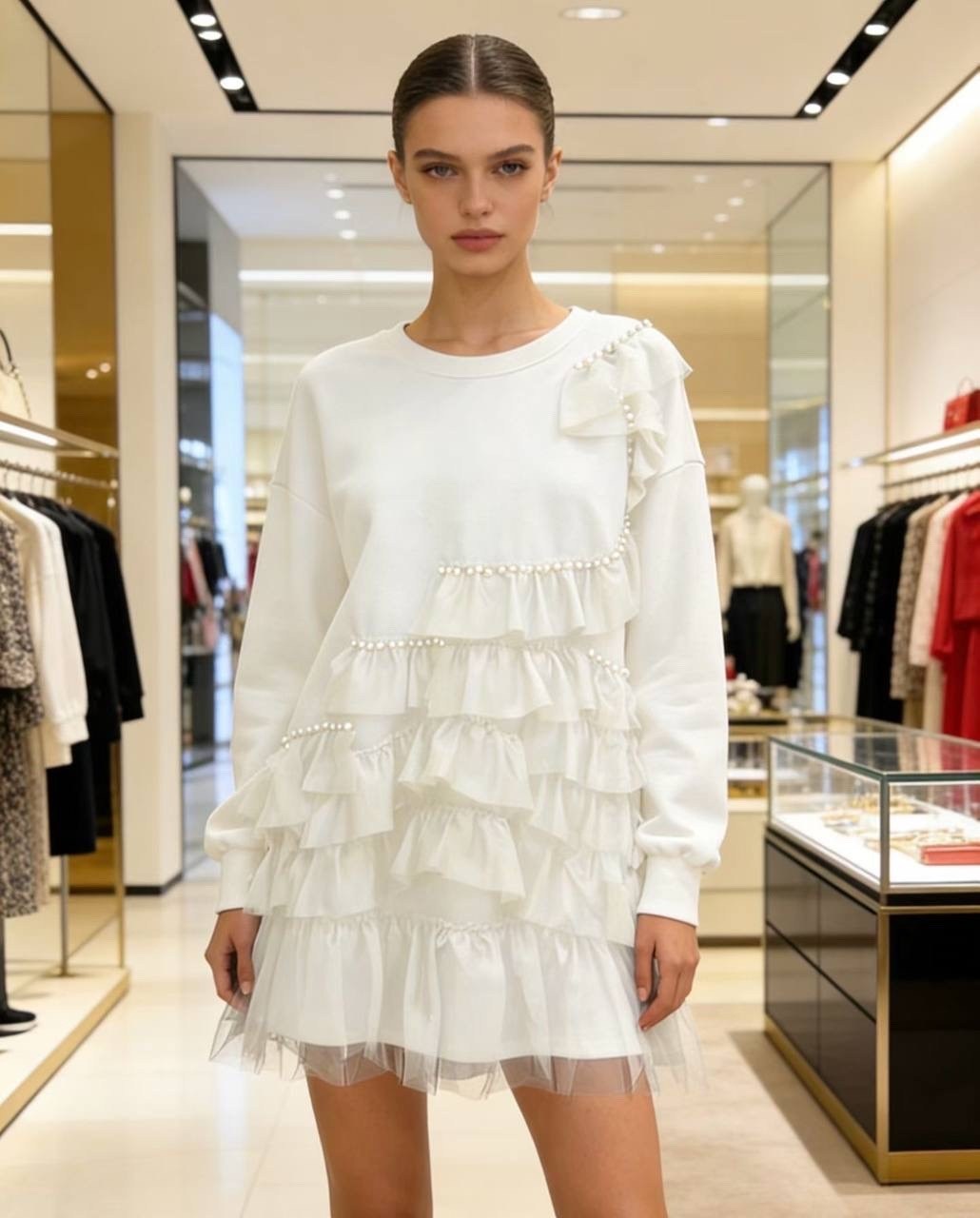 платье,платье черное,платье с оборками,,платье туника