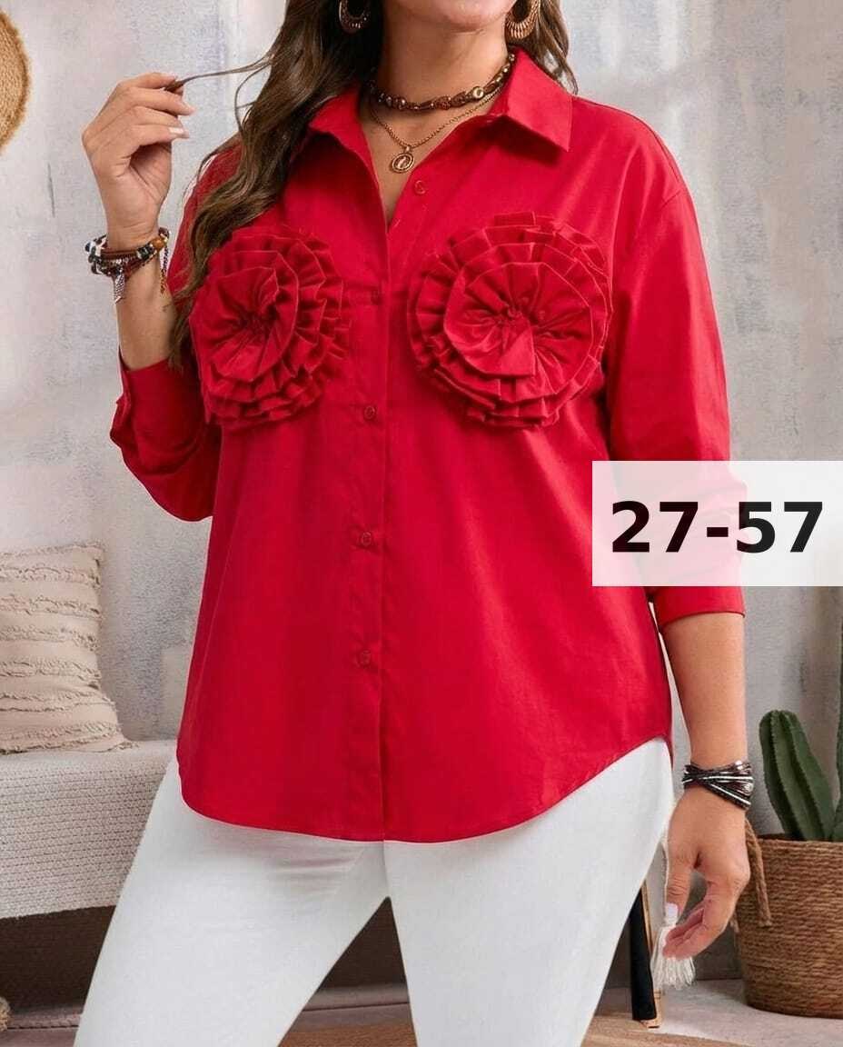 блузка рубашка oversize нарядная больших размеров vizavi tekstil цвет красный,блузка женская,женская рубашка,женская блуза,женские блузки и рубашки