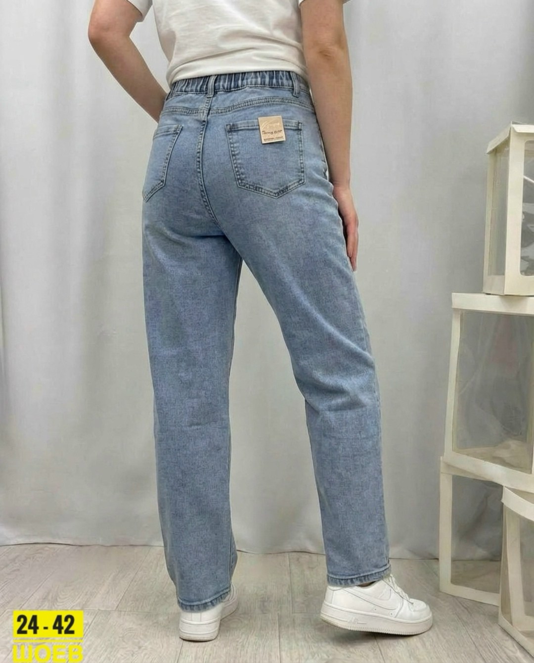 джинсы женские,джинсы мом,джинсы,джинсы женский look of young голубой бананы мом,женские джинсы мом