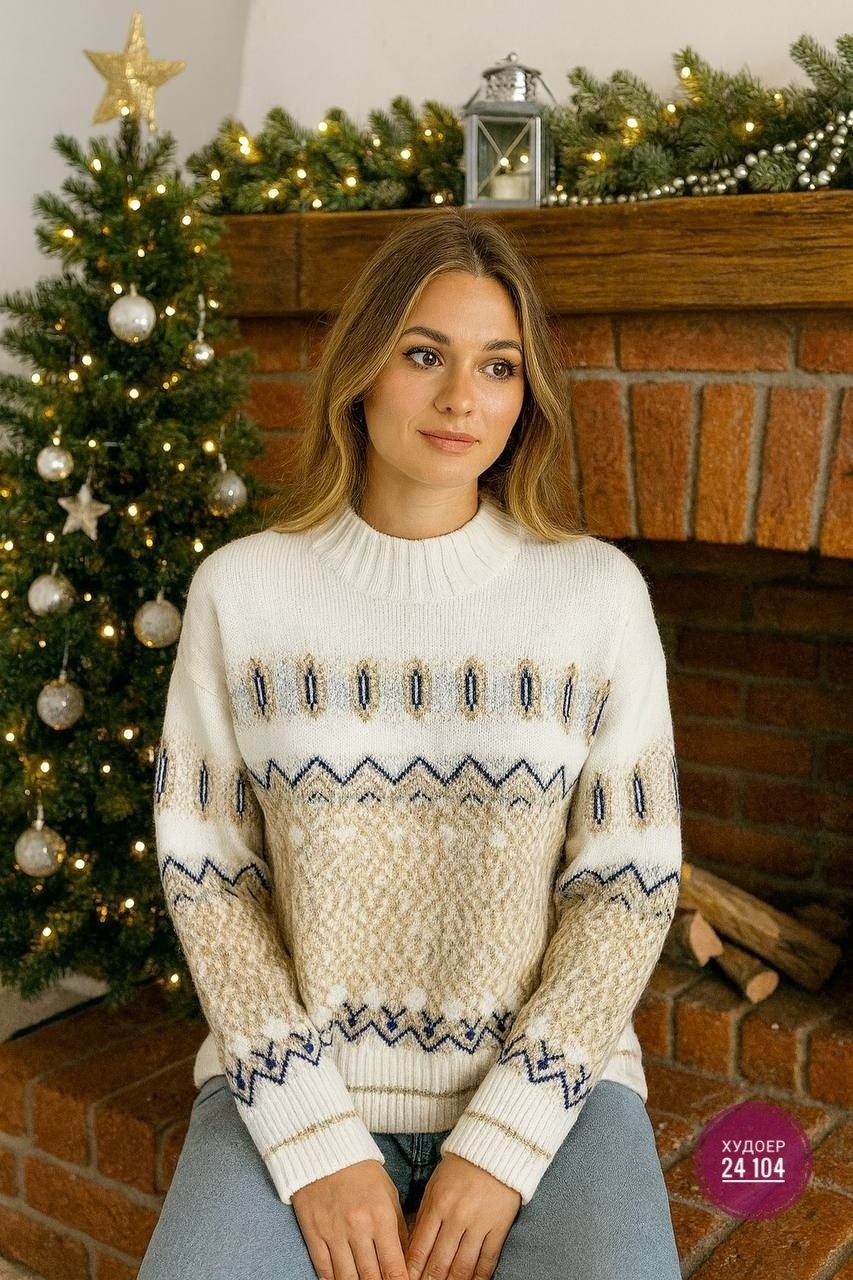 женский рождественский свитер с узором в виде снежинок,женский свитер,вязаный свитер,свитер снежинка,свитер