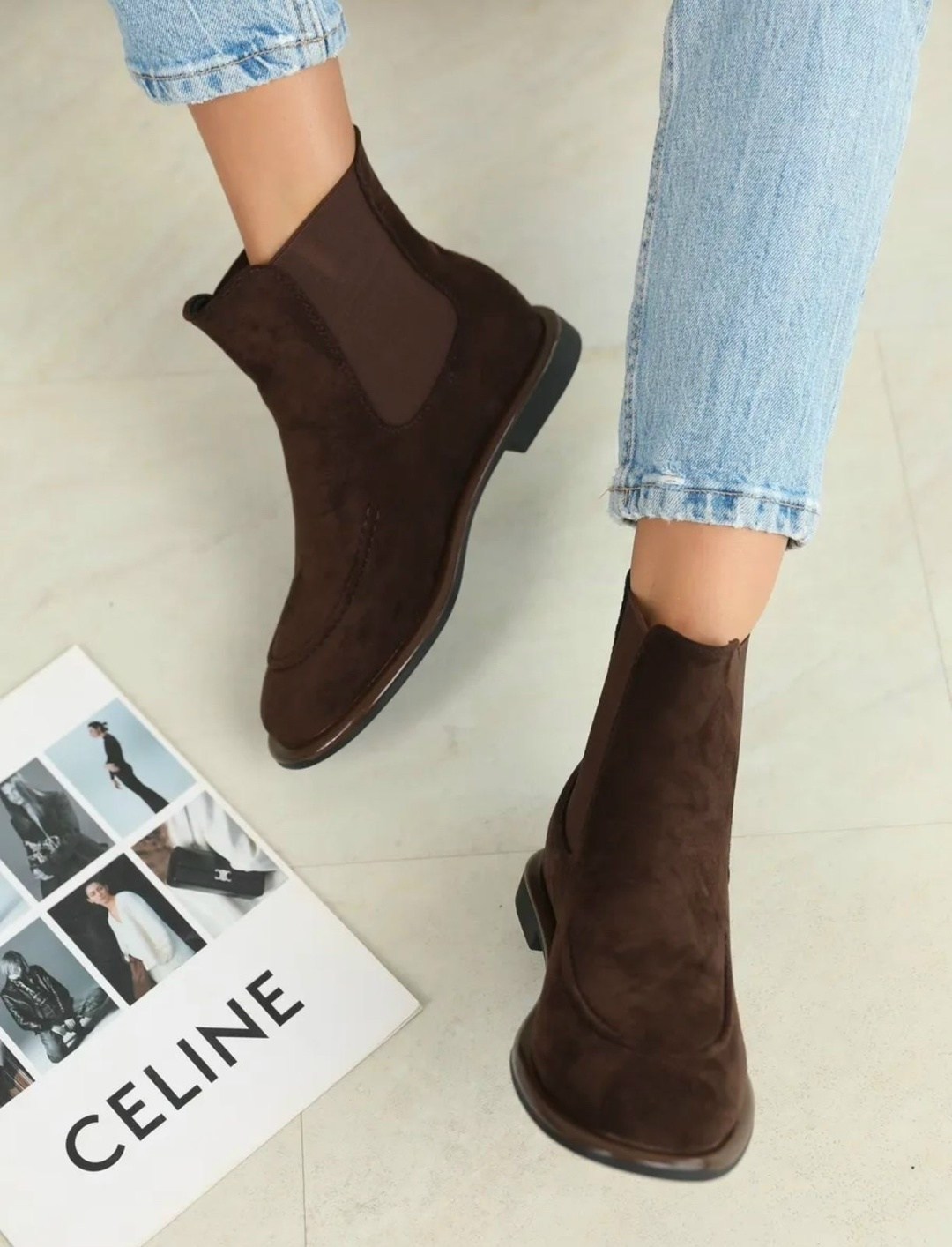 ,замшевые ботинки челси medicine коричневый,замшевые ботинки челси tod's коричневый,ботинки челси,ботинки женские