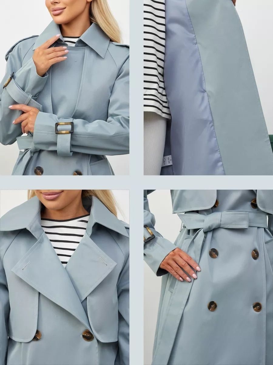 тренч плащ,тренчкот chic chic 209737907,серый плащ,женский плащ,плащ с поясом