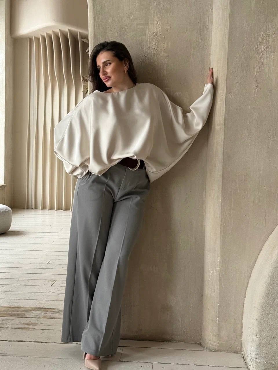 элегантная блузка,женская кофта,джемпер молочный,женская блузка,женский свитер оверсайз