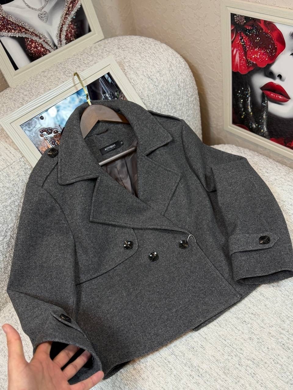 пальто модное,пальто женское,полупальто,короткие пальто,taruxy модное двубортное шерстяное пальто для офиса