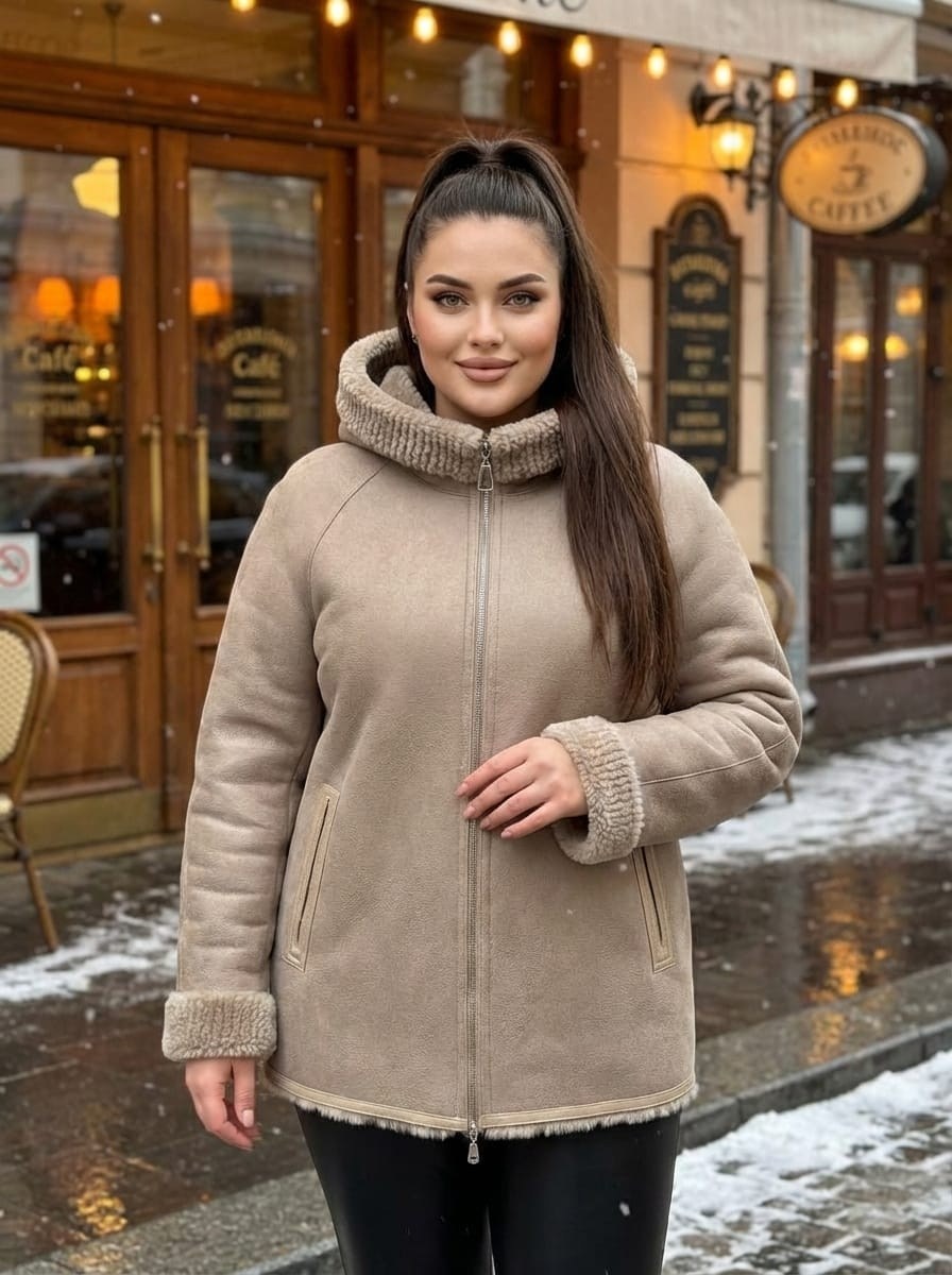 дубленка короткая двусторонняя 01 каляев,дубленка женская каляев 63791 коричневая 44 ru,дубленка женская,дубленка короткая двусторонняя каляев,дубленка зимняя женская