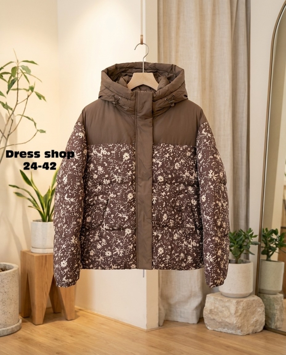 пуховик с принтом,куртка пуховик,женская зимняя куртка,женская куртка,пуховик