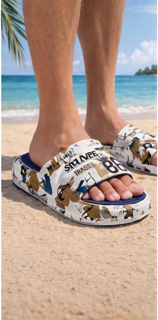 ,шлепанцы с принтом,летние тапочки,пляжная ,тапочки модные