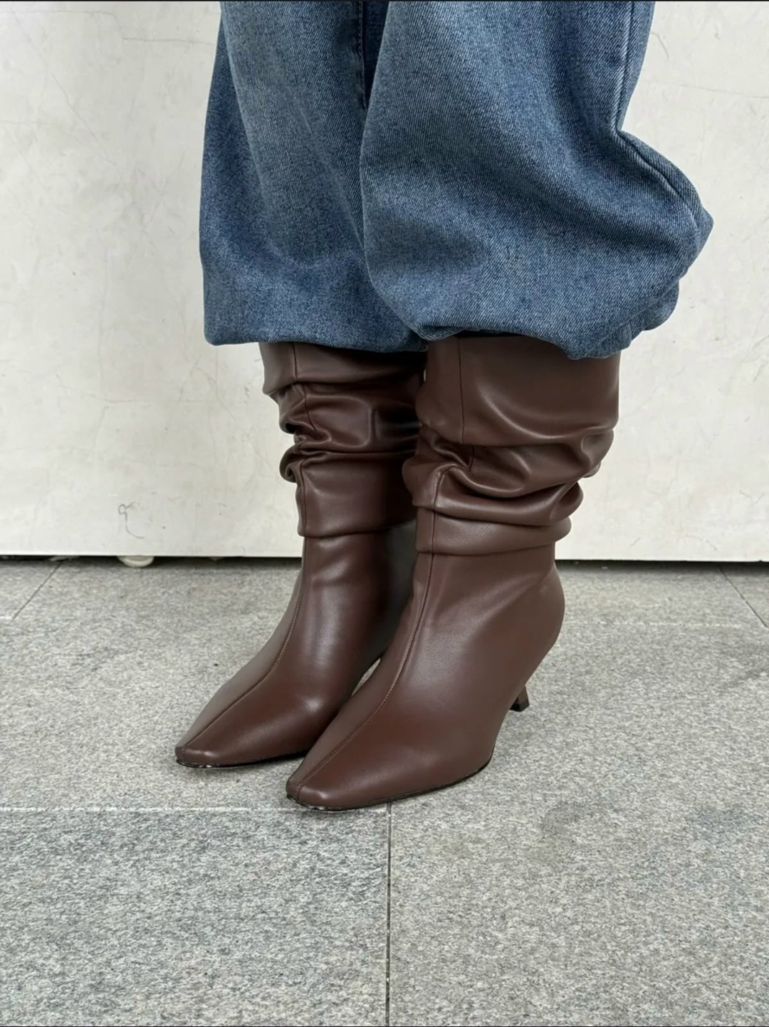 сапоги,модные ботинки,коричневые сапоги,женские длинные плиссированные сапоги taoffen,женские сапоги с острым носком на тонком высоком каблуке