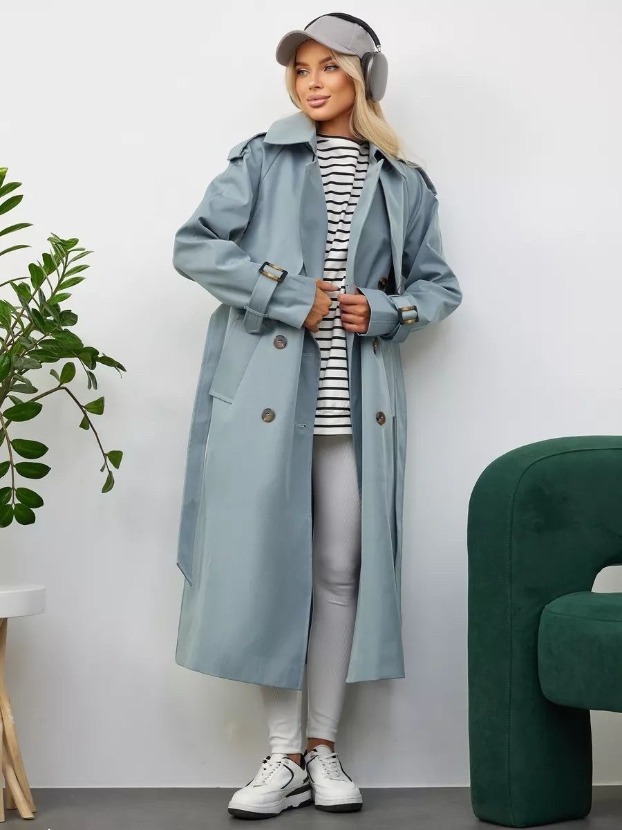 тренч плащ,тренчкот chic chic 209737907,серый плащ,женский плащ,плащ с поясом