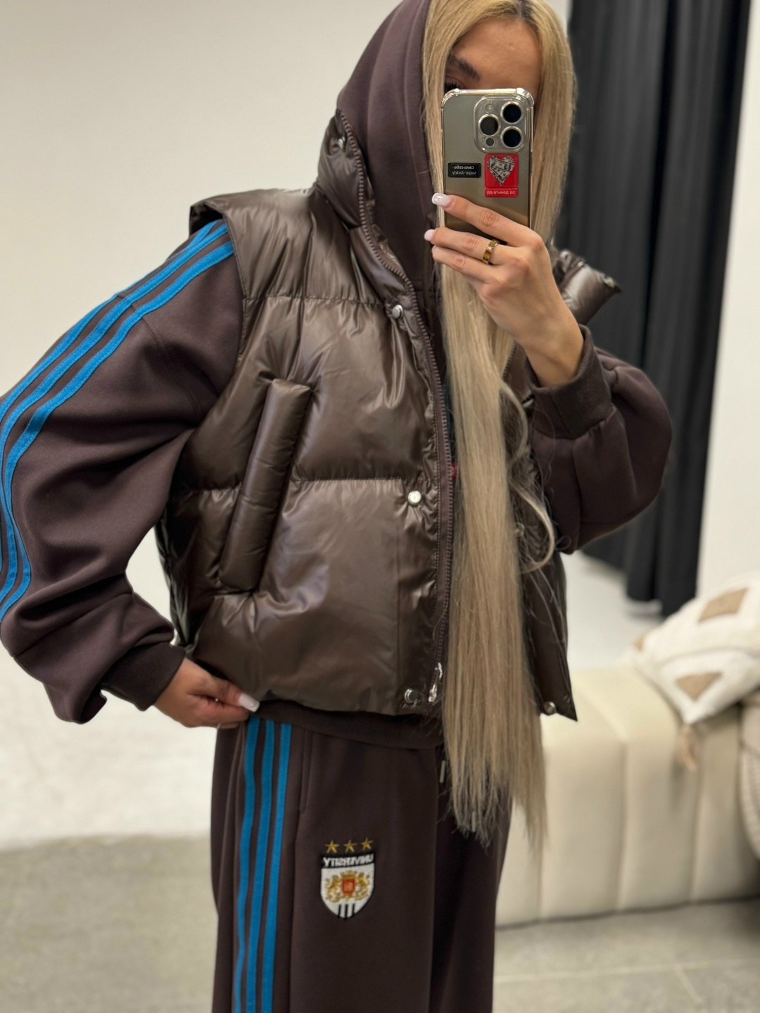 костюм женский,зимний костюм,жилет двусторонний,костюм мягкий,жилетка женская