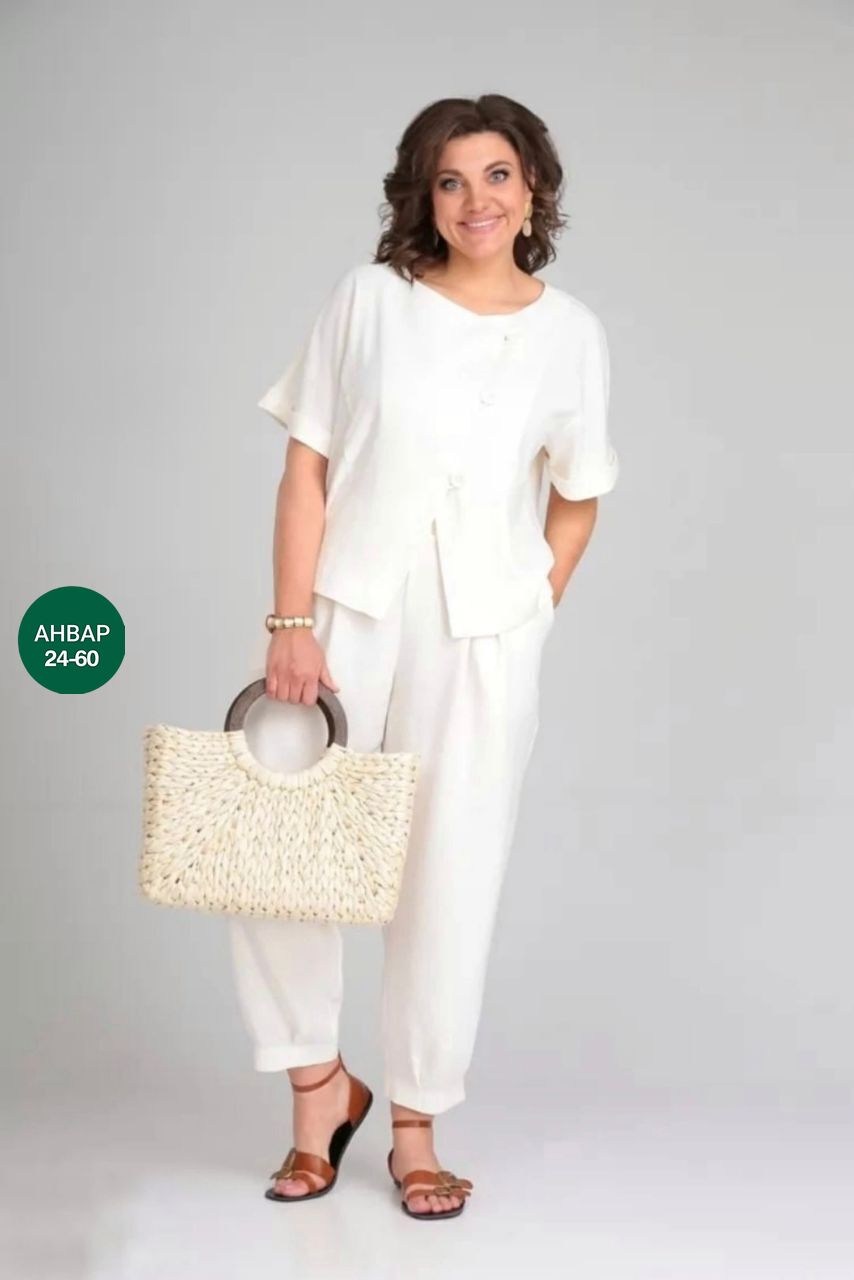 брючный костюм michel chic 1337/1 мохито,летние брючные костюмы,летние костюмы женские,костюм michel chic арт 1337 корич,женский брючный костюм