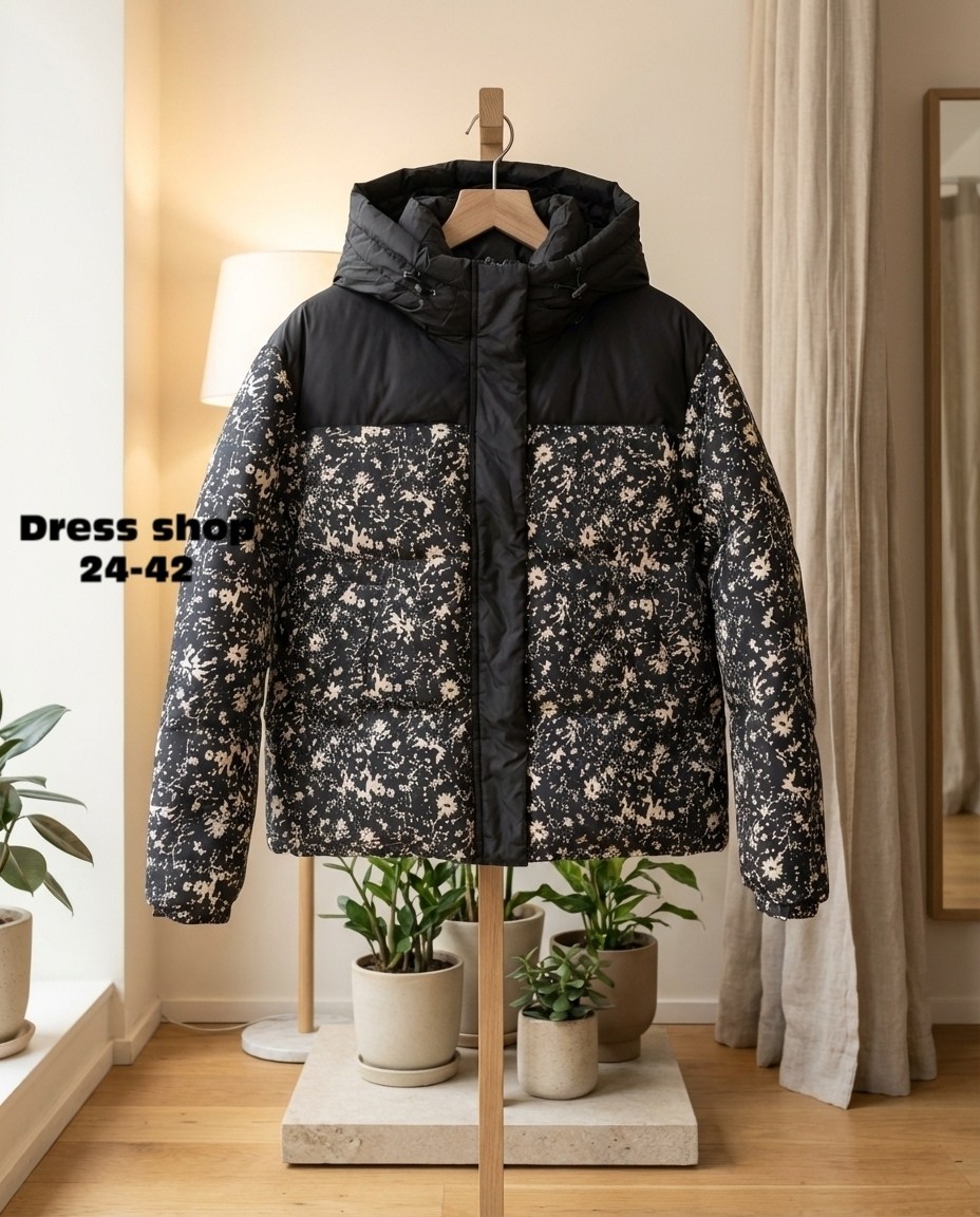 пуховик с принтом,куртка пуховик,женская зимняя куртка,женская куртка,пуховик