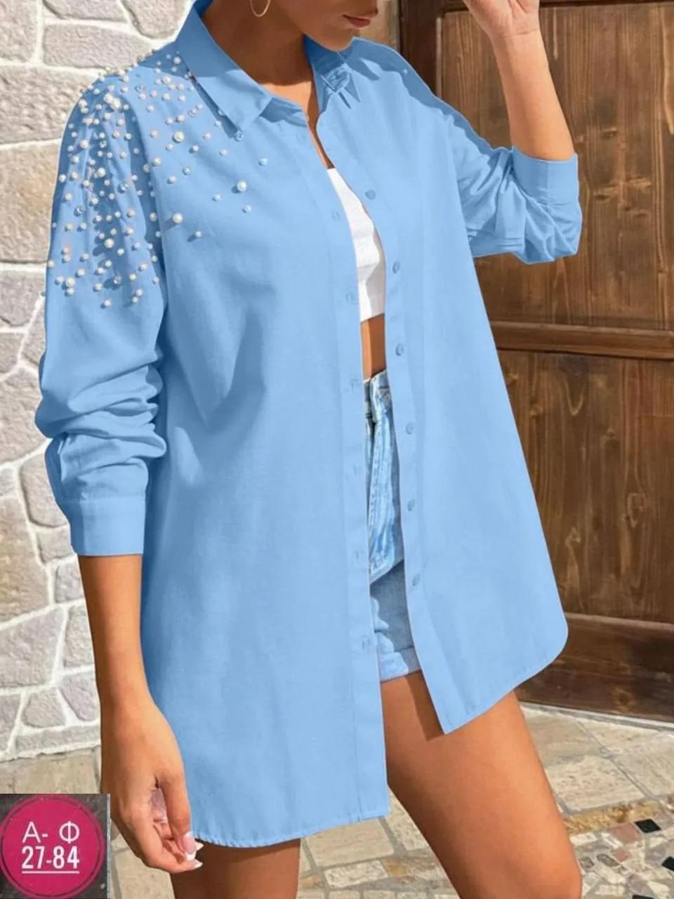 рубашка свободного кроя,женская блуза,блуза голубая,женская рубашка,блузы