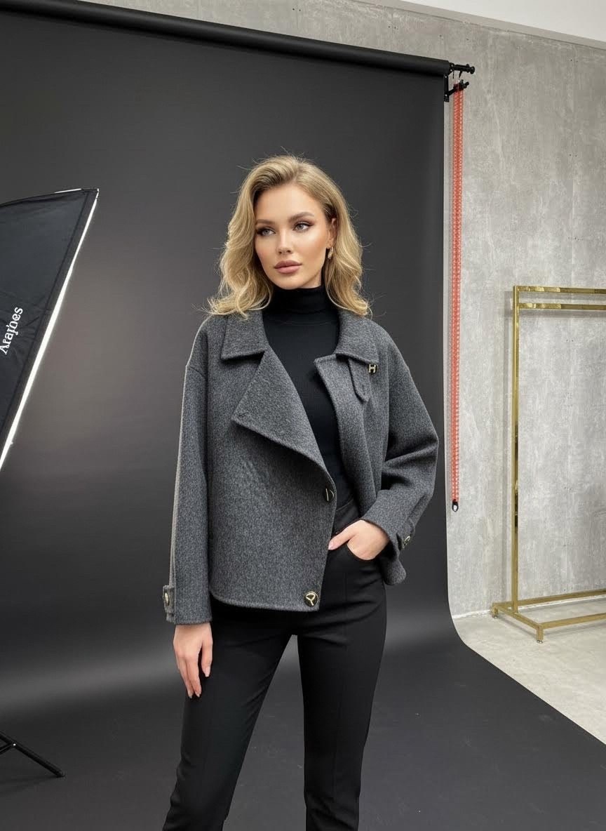 пальто косуха шерстяное демисезонное me lo 213240001,косуха шерстяная из пальтовой ткани nshe 214250455,куртка из пальтовой ткани серая,куртка из пальтовой ткани,полупальто