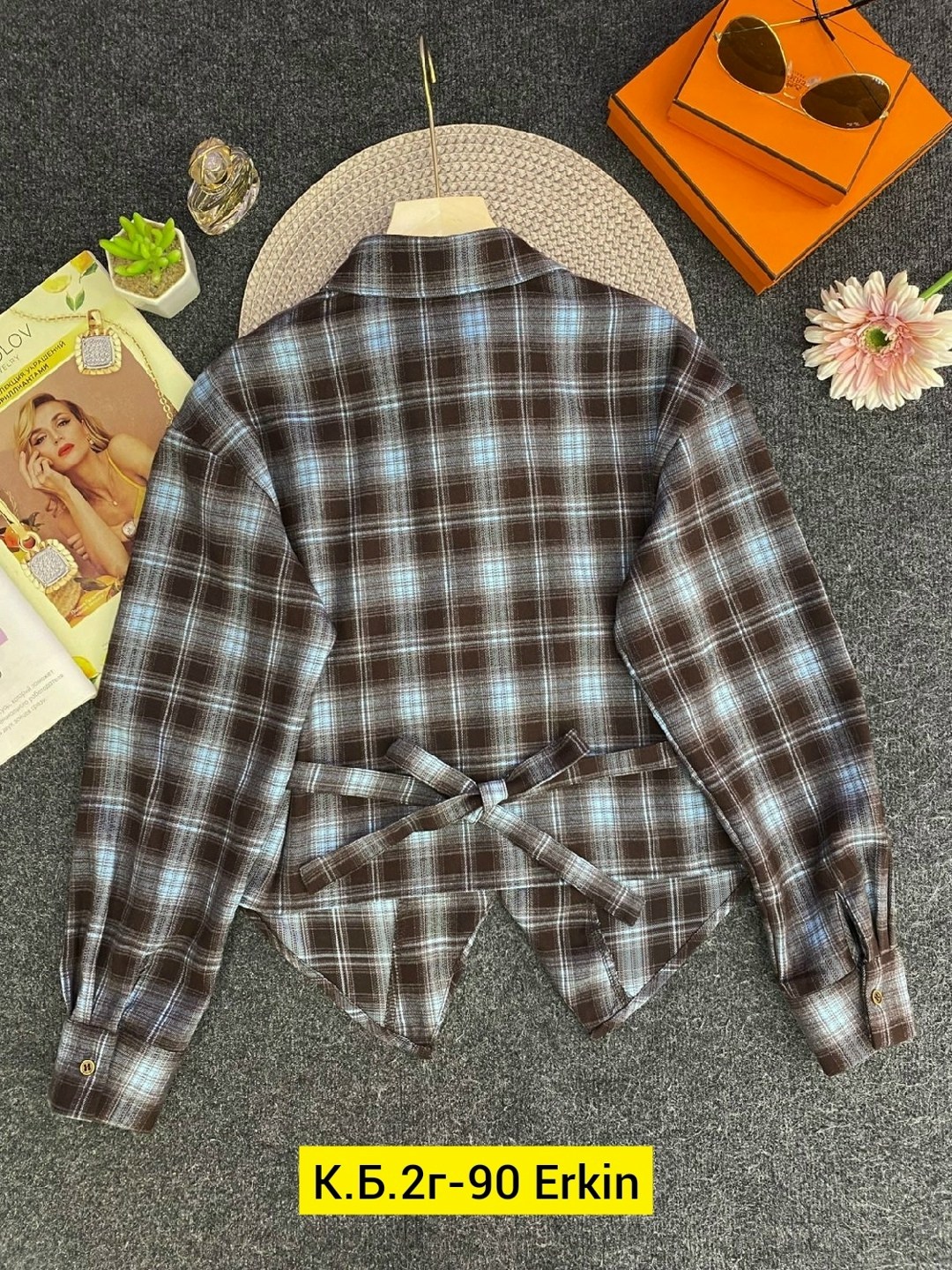 женская рубашка в клетку,рубашка в клетку,женская рубашка,рубашка,рубашка женская 7007 "клетка № 4"