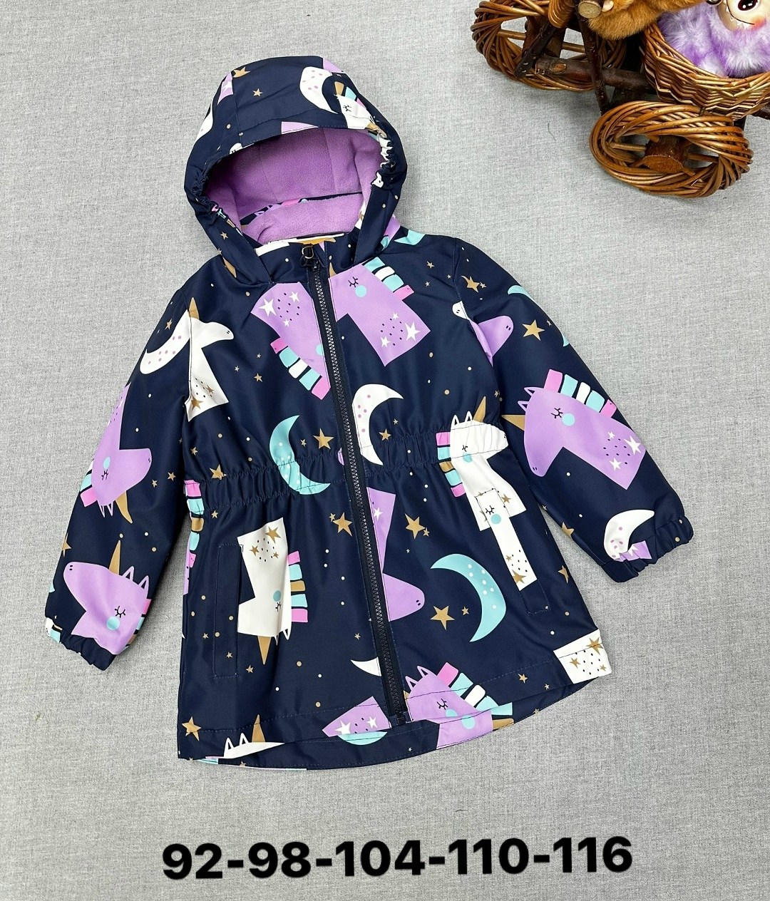 куртка на флисе с единорогами деми angel 1,5-2г,куртка демисезонная для девочки,куртка демисезонная,куртка для девочки,куртка детская