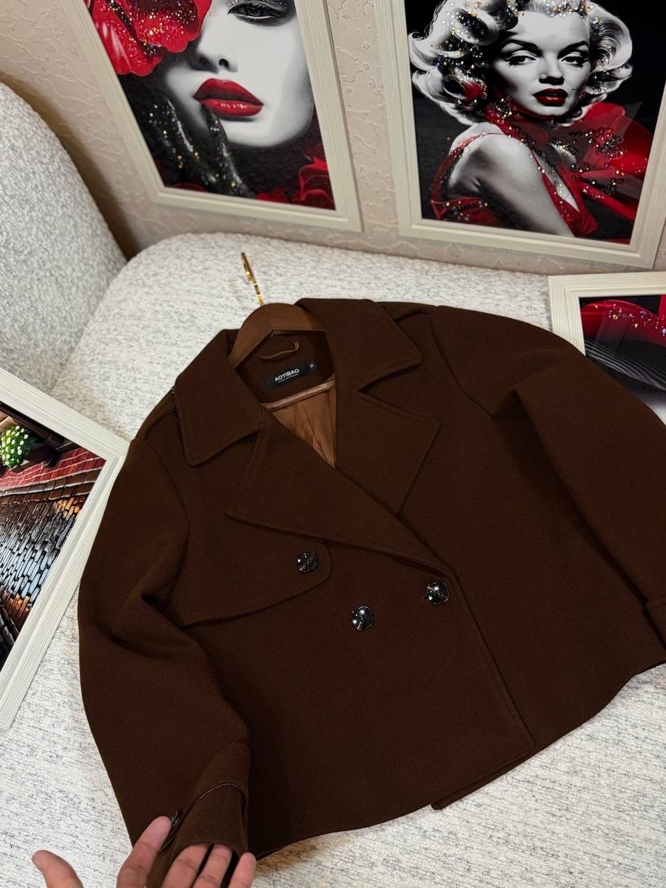 пальто модное,пальто женское,полупальто,короткие пальто,taruxy модное двубортное шерстяное пальто для офиса