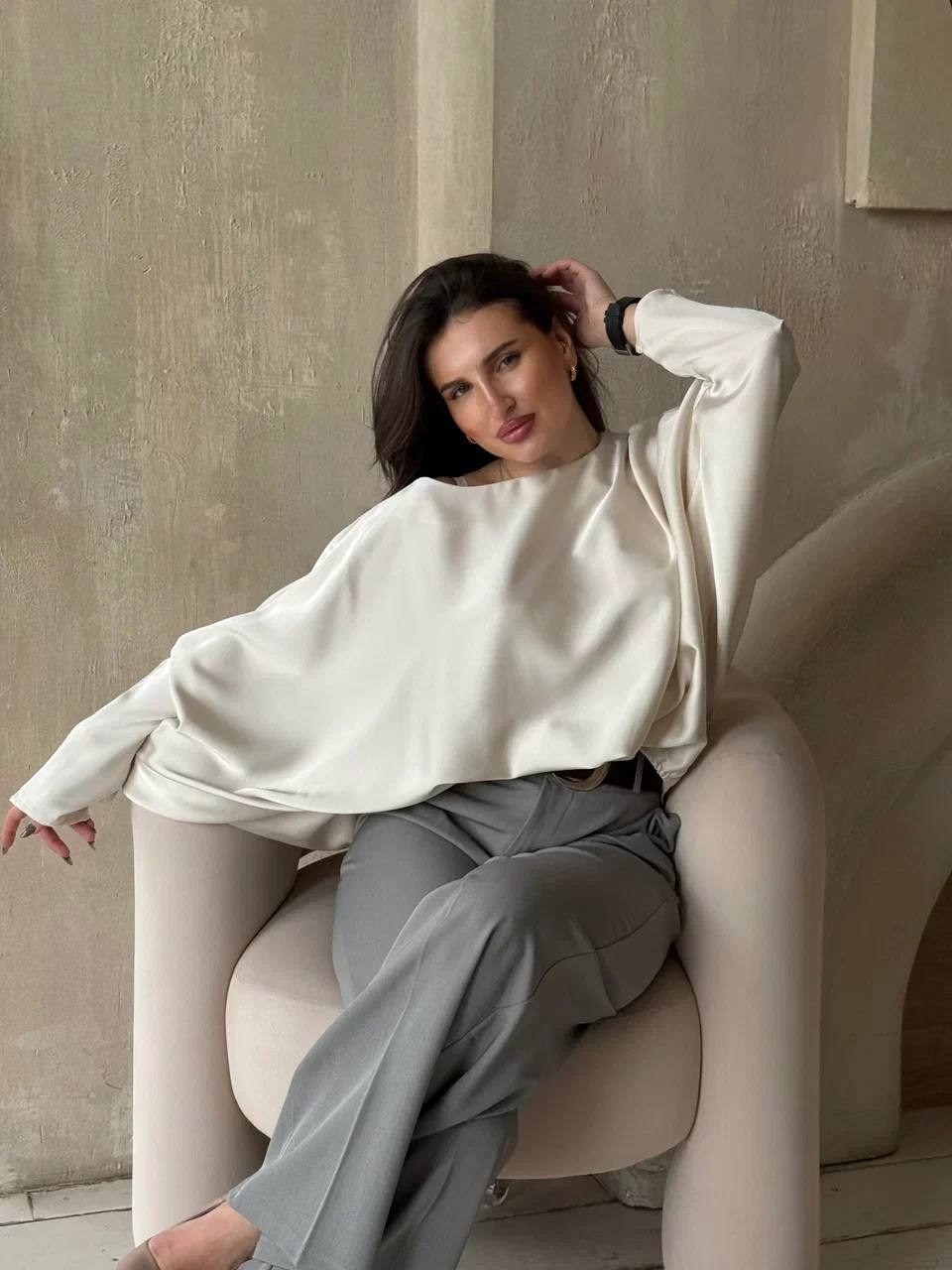 элегантная блузка,женская кофта,джемпер молочный,женская блузка,женский свитер оверсайз