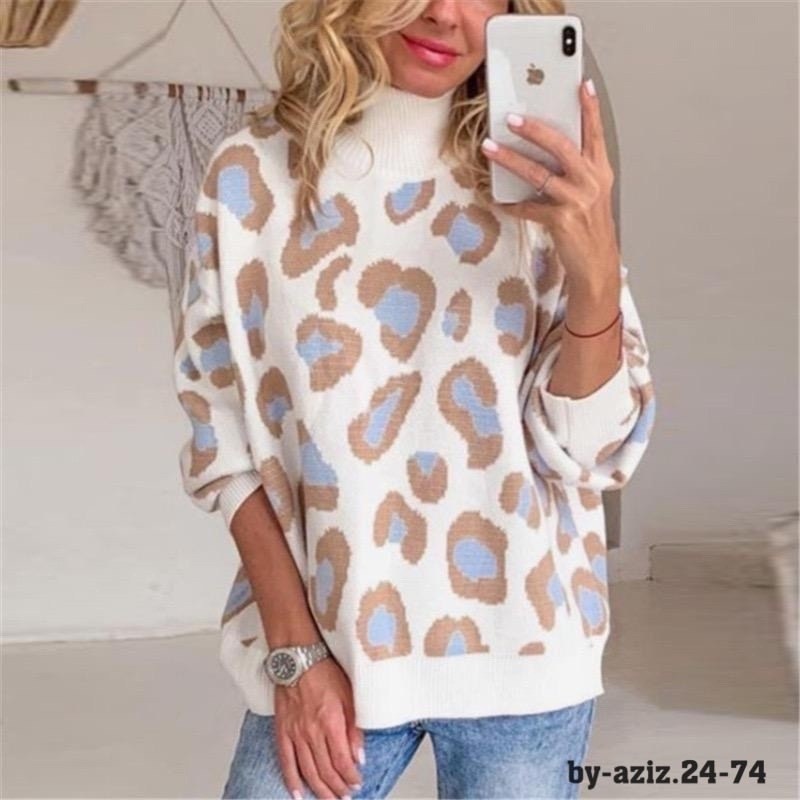 свитер с леопардовым принтом,женские свитера,свитер женский леопардовый,женский вязаный свитер с леопардовым принтом,зимний женский свитер с леопардовым принтом