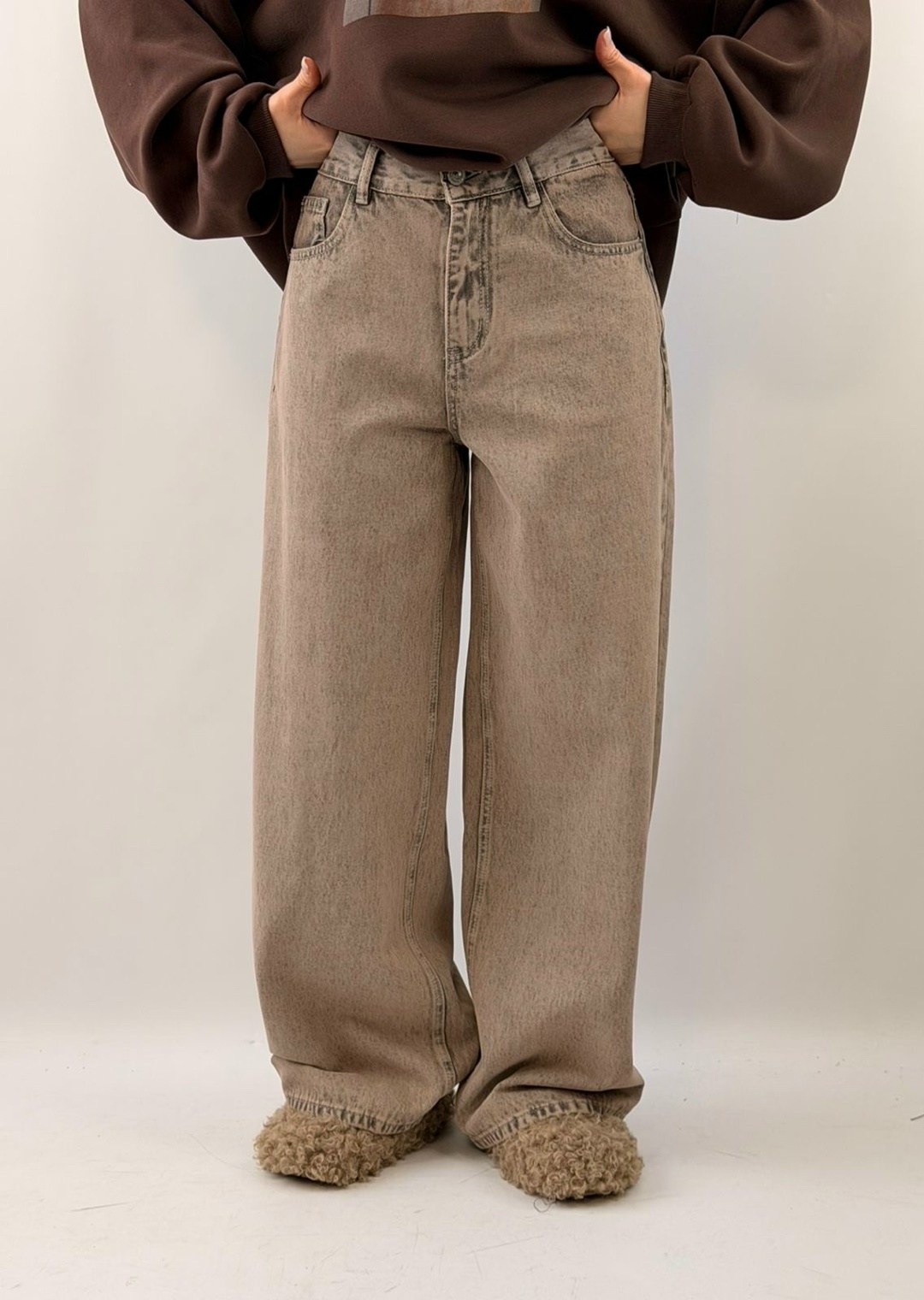 джинсы широкие,женские джинсы,широкие женские джинсы,джинсы женский vallik коричневый широкие,джинсы