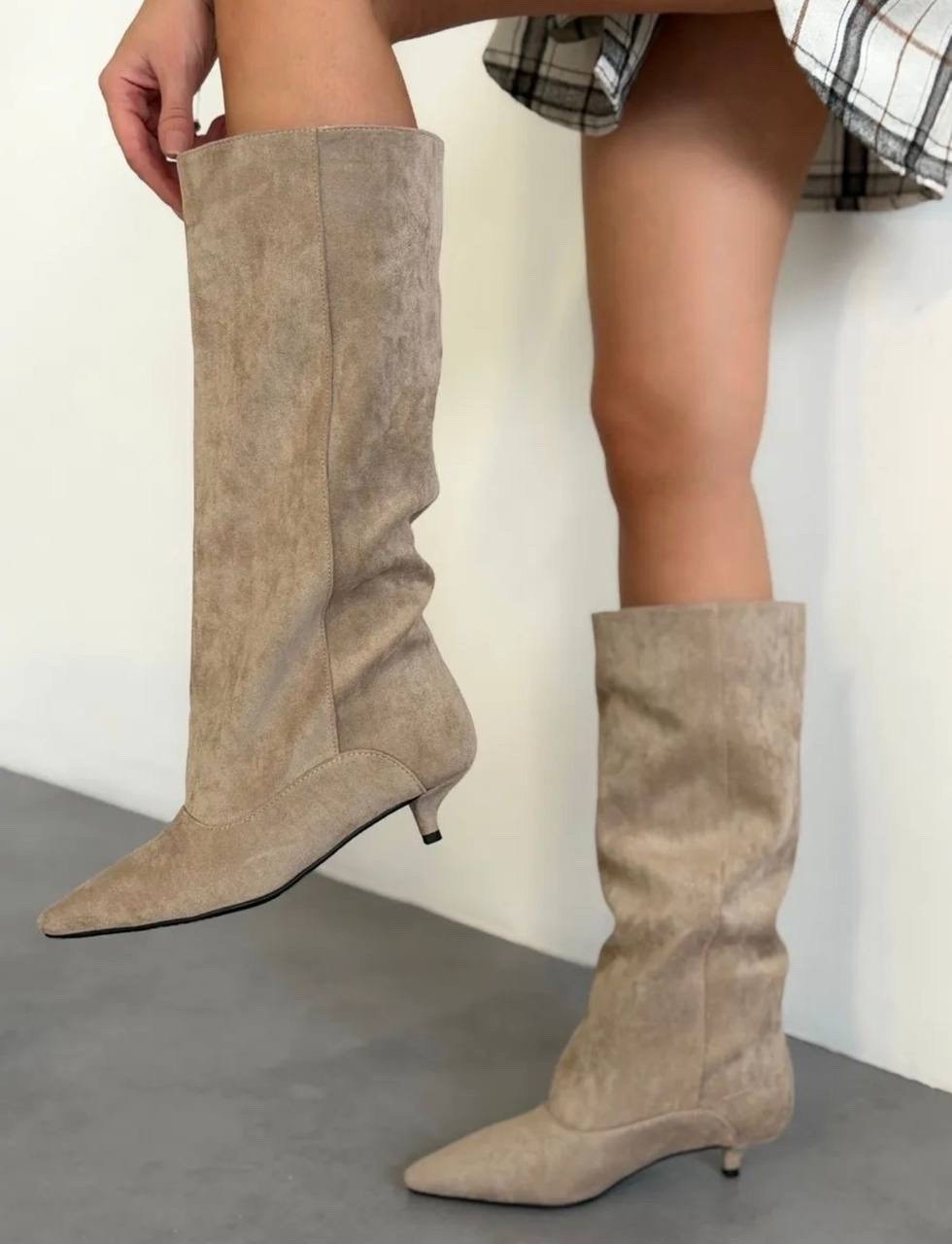 сапоги,замшевые сапоги,модные сапоги,женские сапоги,бежевые замшевые сапоги