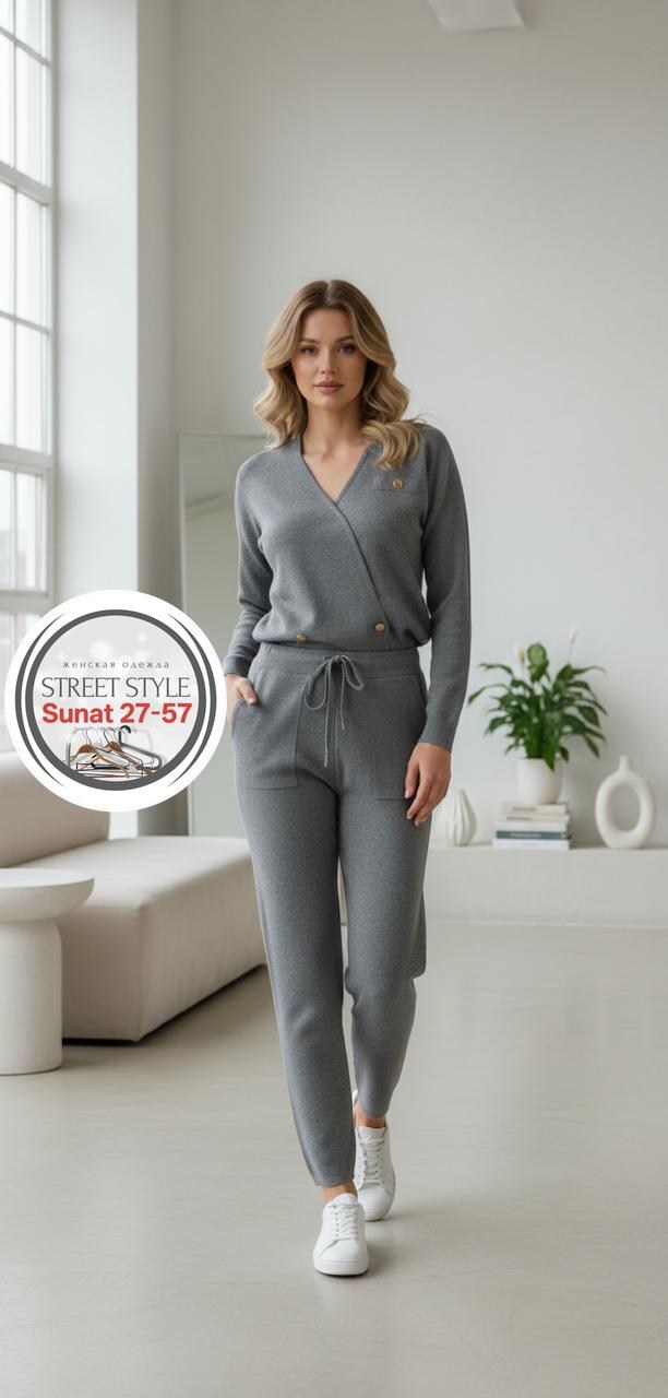 костюм женский,женский кашемировый трикотажный костюм hirsionsan,трикотажный костюм,вязаный костюм женский,женский кашемировый костюм