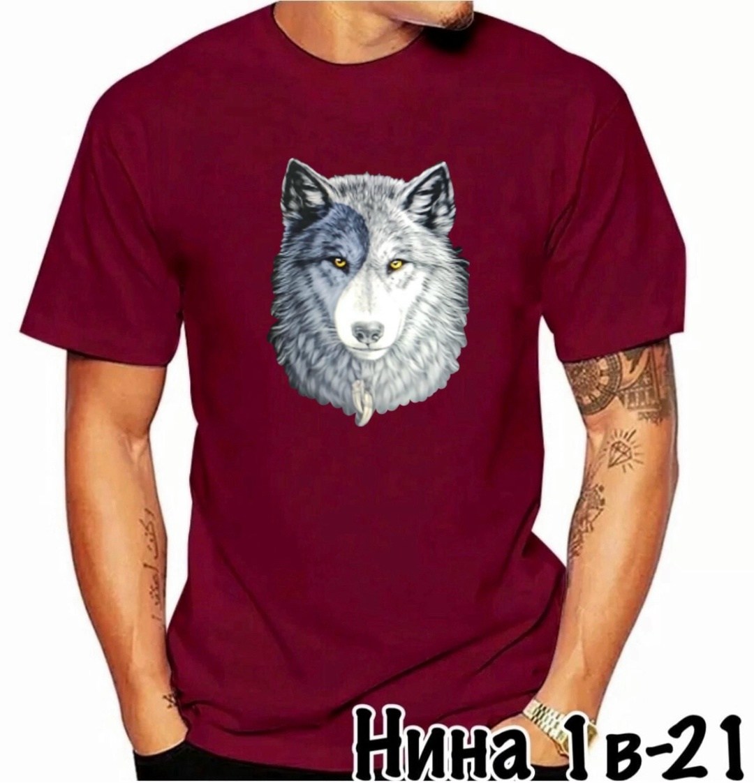 футболки крутые,футболка с волком,футболки женские мужские,майка с волком,футболка с принтом волк