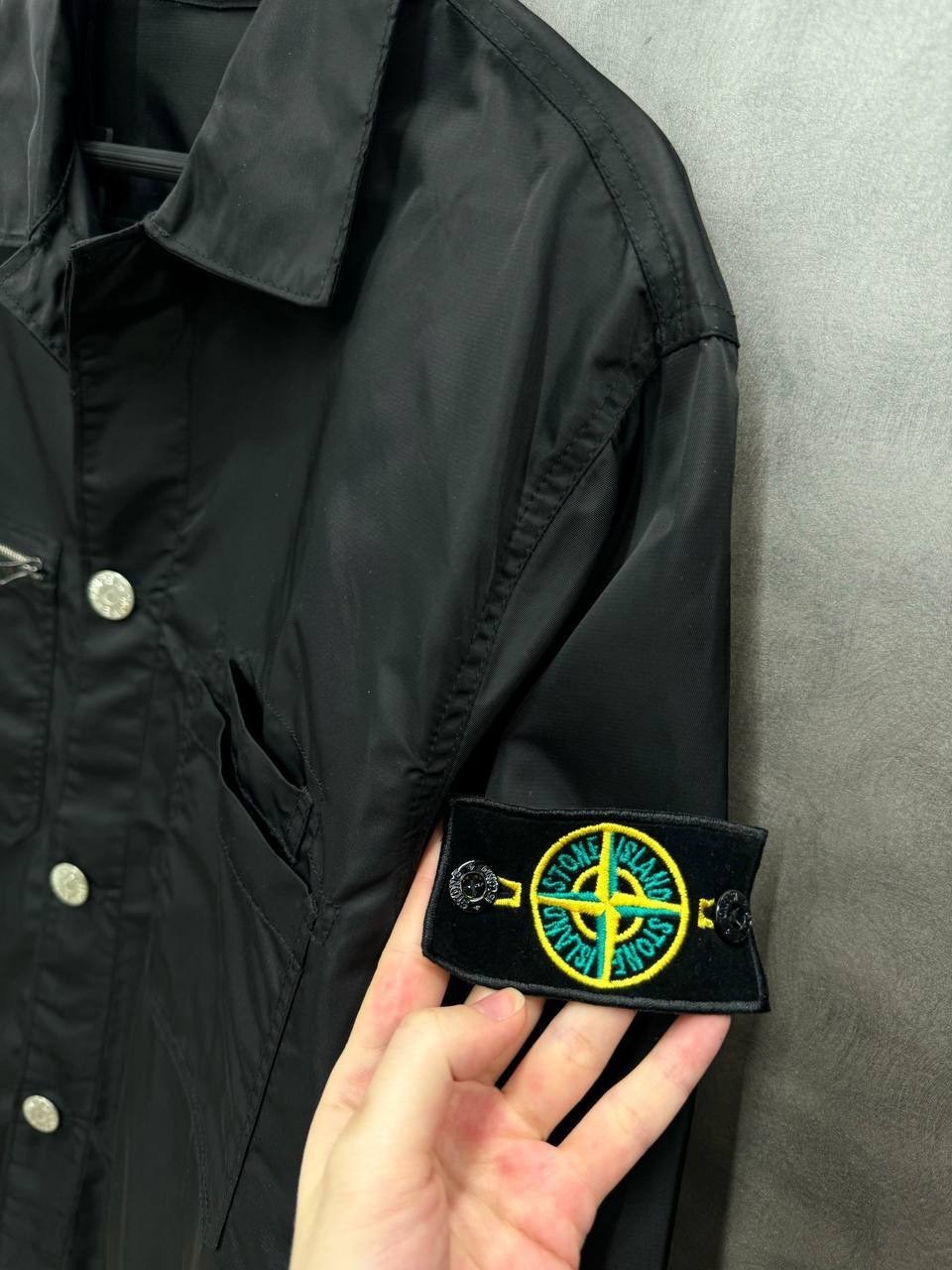 куртка-рубашка паракадут tela stone island черный,куртка мужская stone island old effect черный,куртка overshirt 'black' stone island,stone island куртка,куртка-рубашка stone island с 2 карманами черн