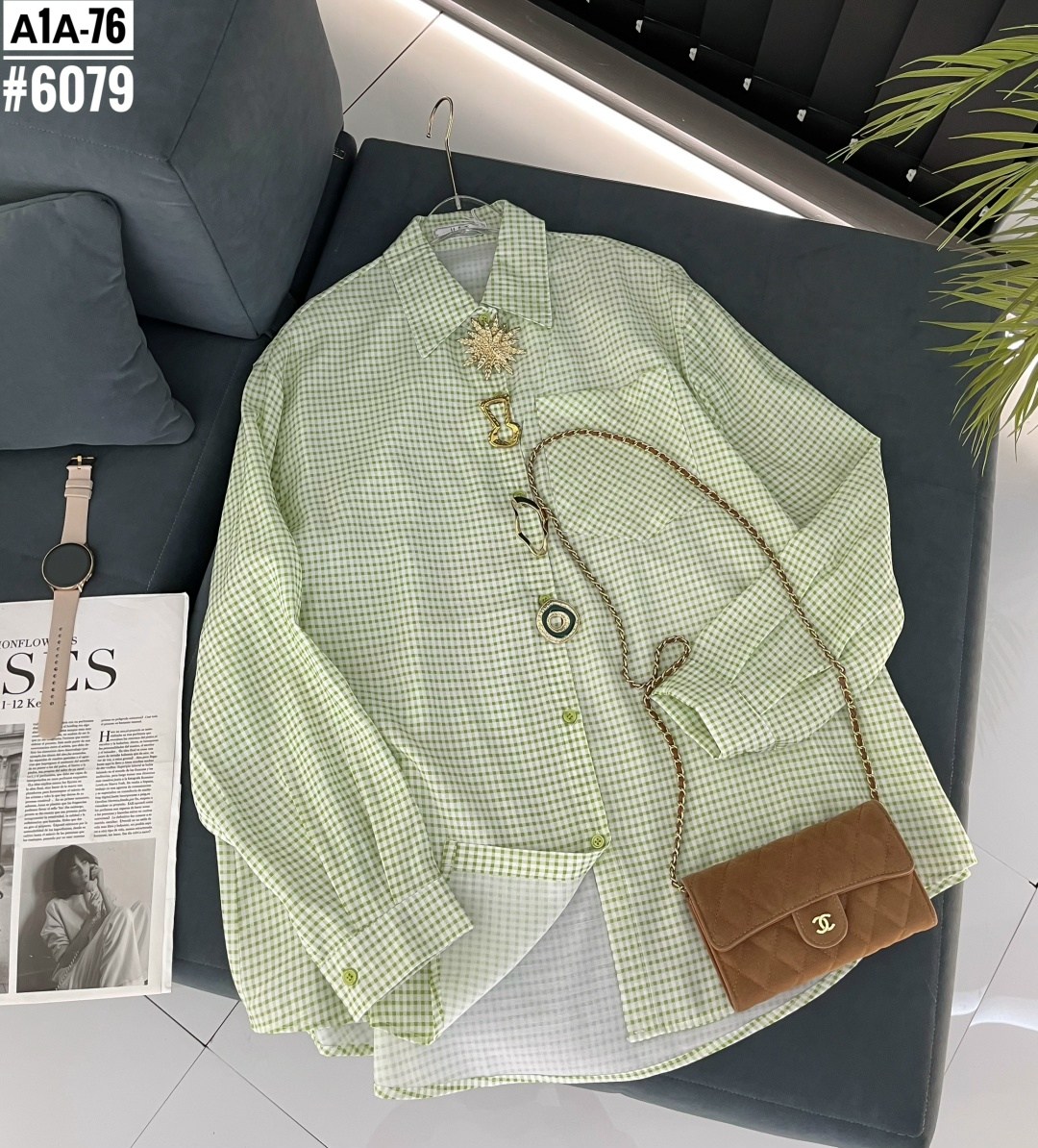 рубашка оверсайз в клетку хлопок maleni,женская рубашка,рубашка в клетку женская,повседневная рубашка,рубашка оверсайз в клетку