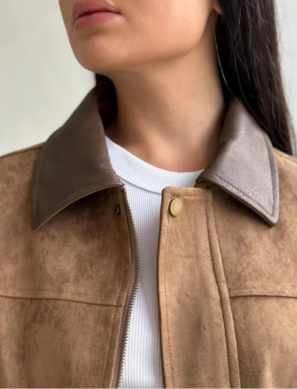 куртка рабочего тренд замшевая tinaria,куртка рабочего тренд замшевая tinaria 313880037,куртка замшевая с кожаным воротником,замшевая куртка,куртка из замши с кожаным воротником