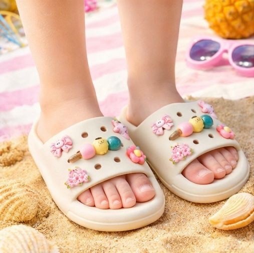 на кроксы джибитсы,тапочки милые,тапочки для детей,шлепанцы детские,летние тапочки