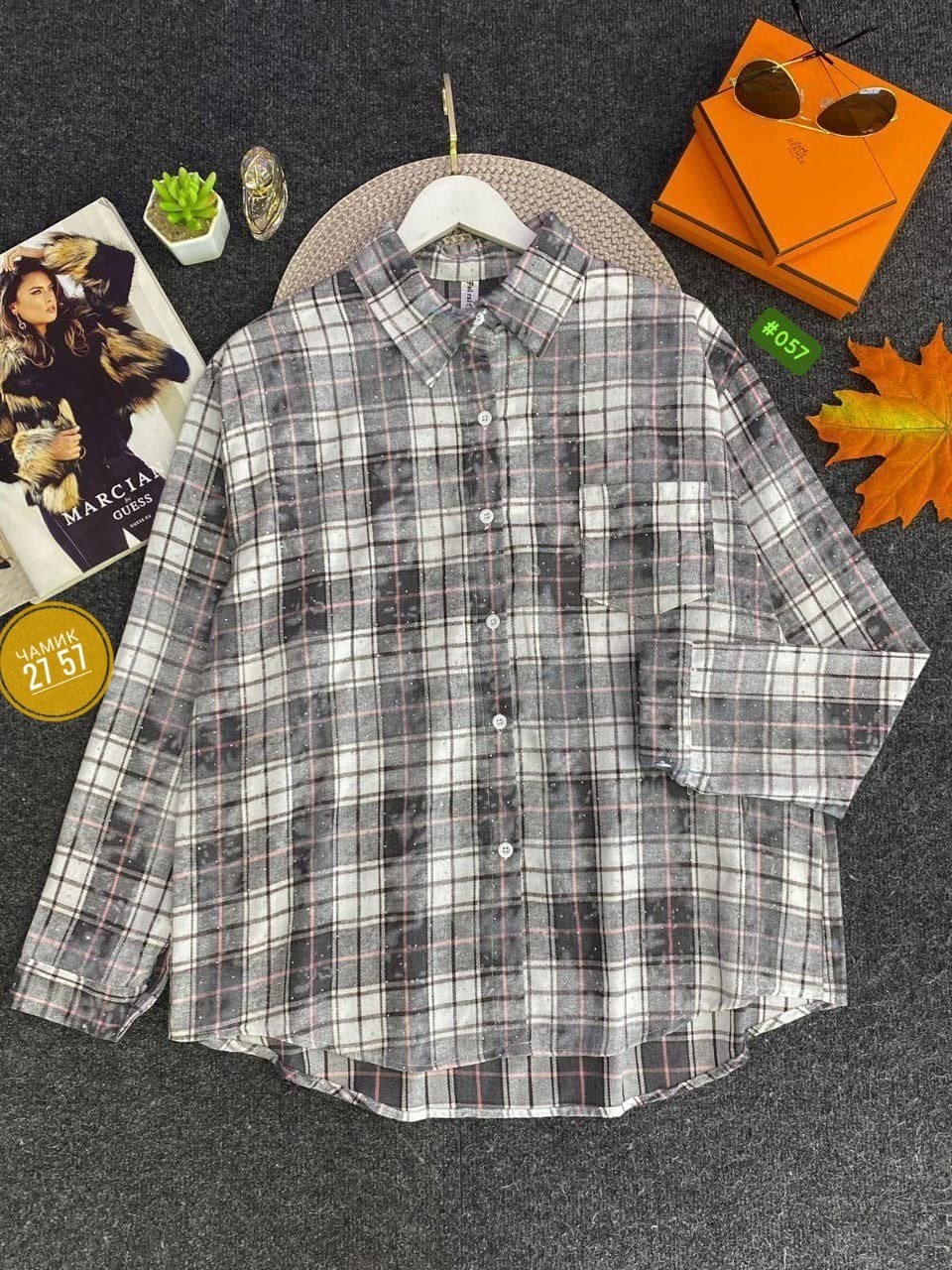 рубашка в клетку,рубашка хлопок,рубашка женская в клетку,женская рубашка,рубашка женская 7007 "клетка № 4"