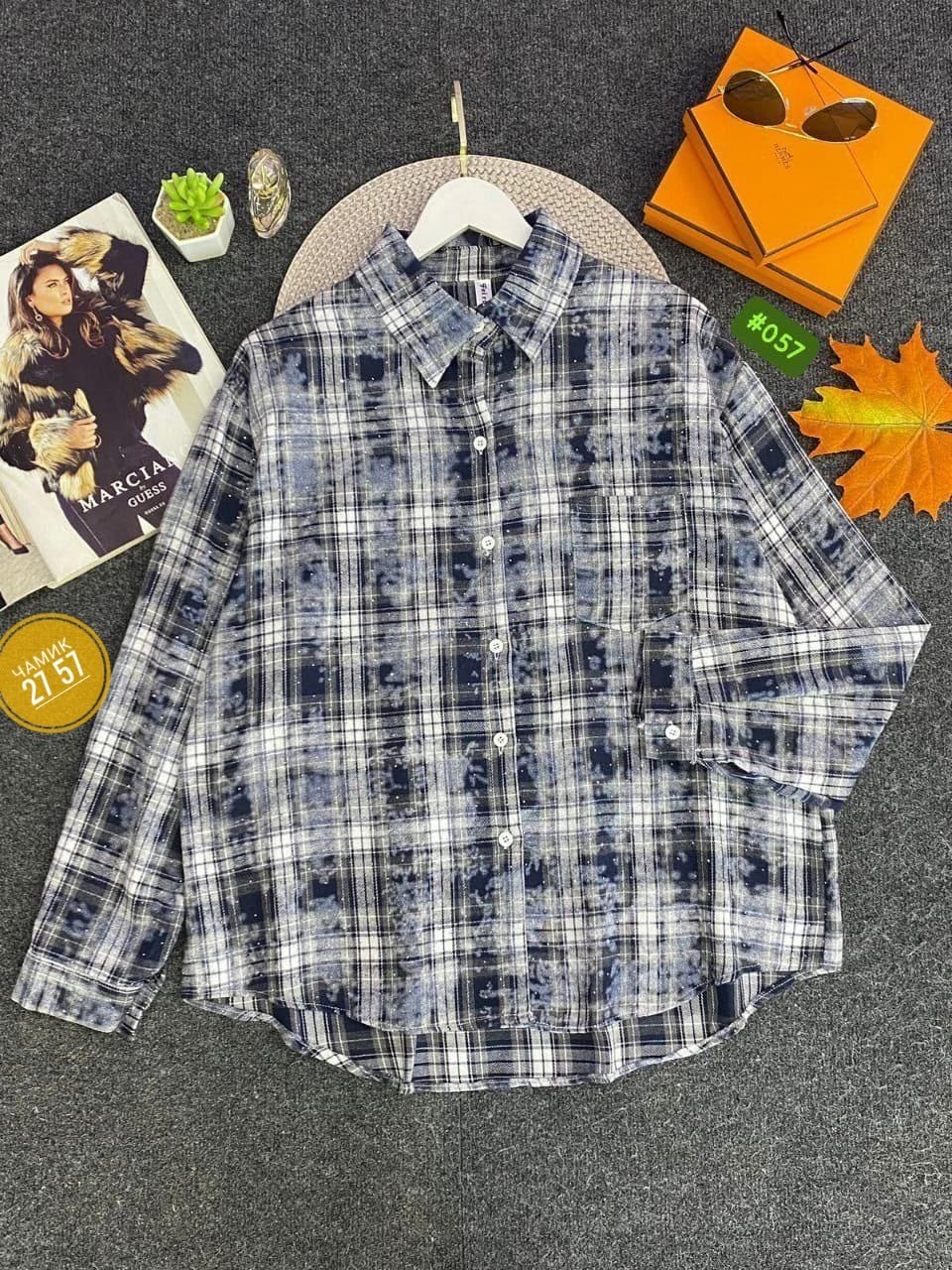 рубашка в клетку,рубашка хлопок,рубашка женская в клетку,женская рубашка,рубашка женская 7007 "клетка № 4"