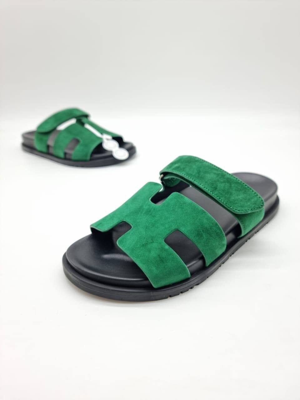 hermes шлепанцы,hermes шлепки мужские,шлепки эрмес,сандалии hermes,шлепки хермес зелёные