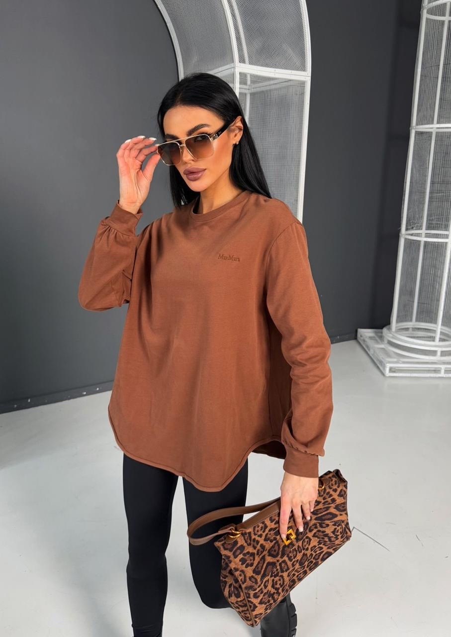 лонгслив оверсайз,свитшот женская,лонгслив оверсайз коричневый 8base 298005898,лонгслив женская оверсайз,оверсайз свитшот