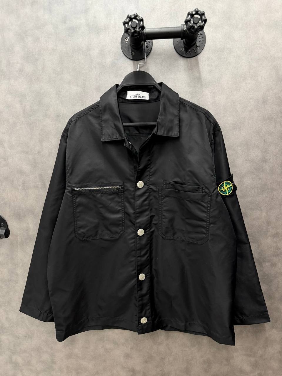 куртка-рубашка паракадут tela stone island черный,куртка мужская stone island old effect черный,куртка overshirt 'black' stone island,stone island куртка,куртка-рубашка stone island с 2 карманами черн